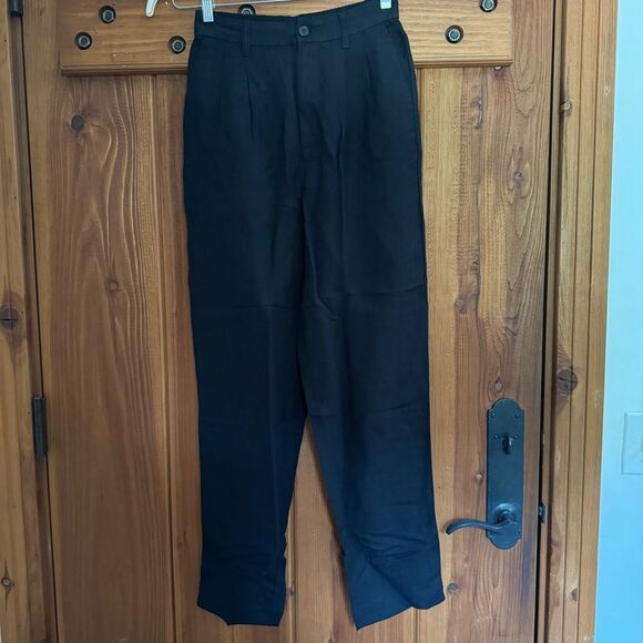 Madewell | Women's The Tailored Tapered Pant in Linen-Blend - Black, Size 00T - Picture 3 of 10